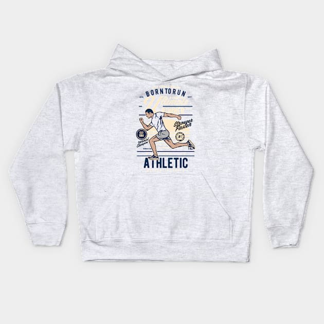 Born To Run Athletic Winner Kids Hoodie by Wheezing Clothes